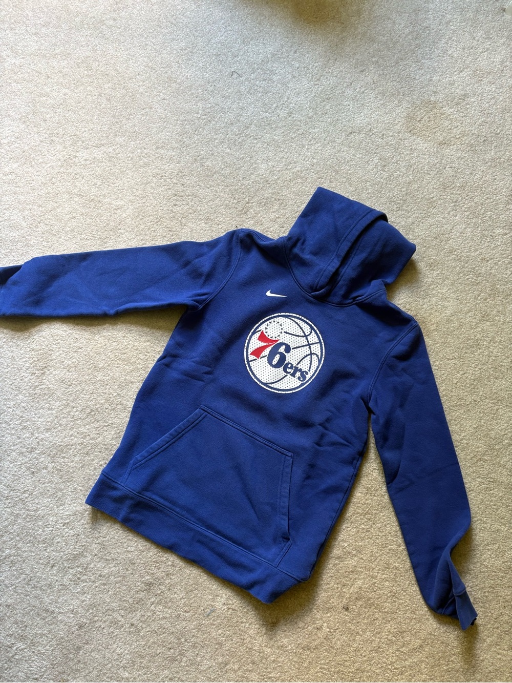 Nike Kids Royal Blue Philadelphia 76ers Hoodie with Logo